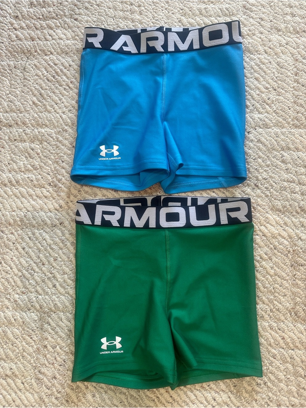 Under Armour Blue & Green Booty Shorts - XS